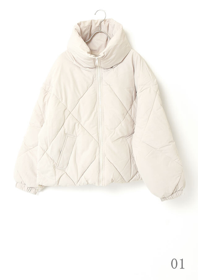 300Tマイクロタフタミドル丈中綿ブルゾン