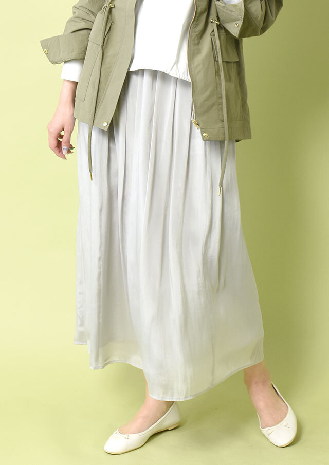 ◆シルキーシャンブレーギャザースカート【H20274】【26】