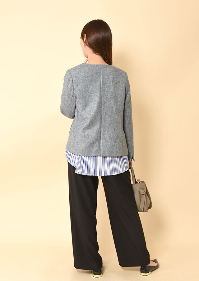 MIXツイードノーカラージャケット