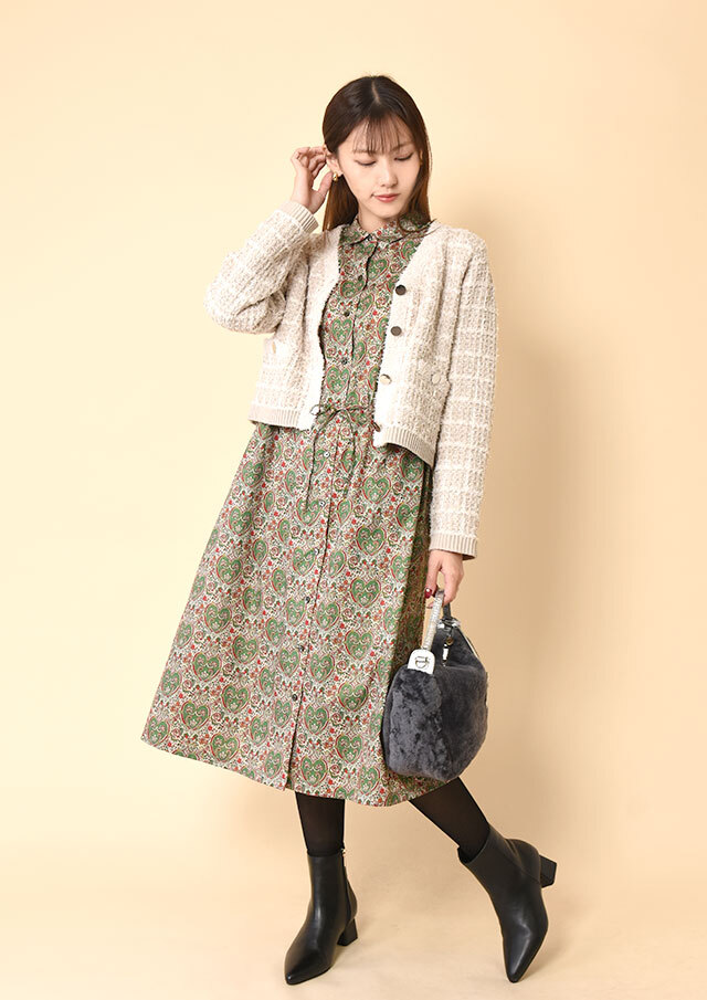 ◆リバティウエストリボンシャツワンピース【H2533510SY】【27】