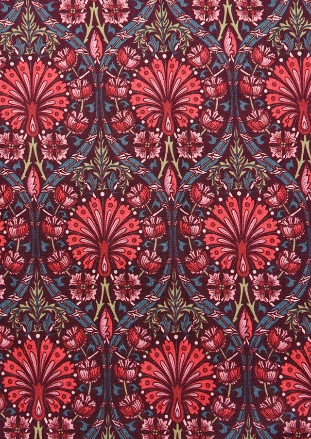 リバティバンドカラーウエスト切替ワンピース