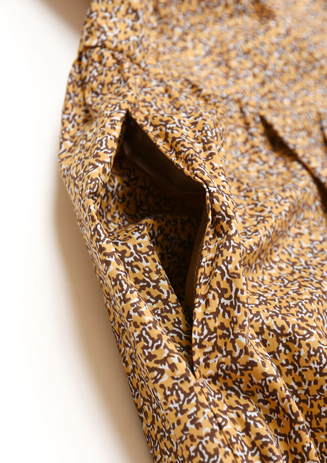 リバティバンドカラーウエスト切替ワンピース