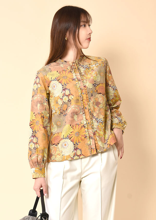 ◆リバティコーデュロイフロントフリルシャツ【H2533513SN】【27】