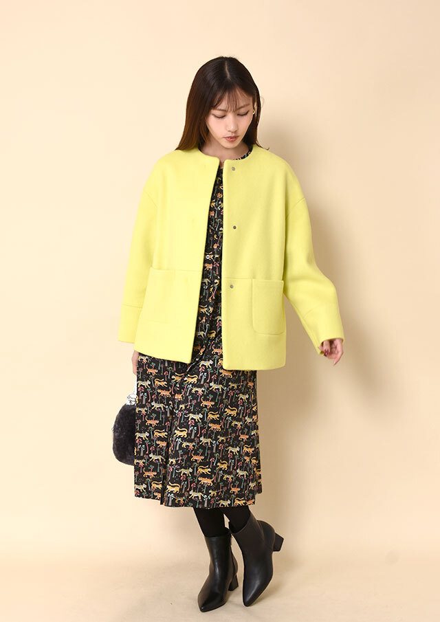 リバティマオカラーギャザーワンピース