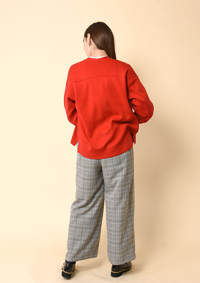 グレンチェックワイドパンツ