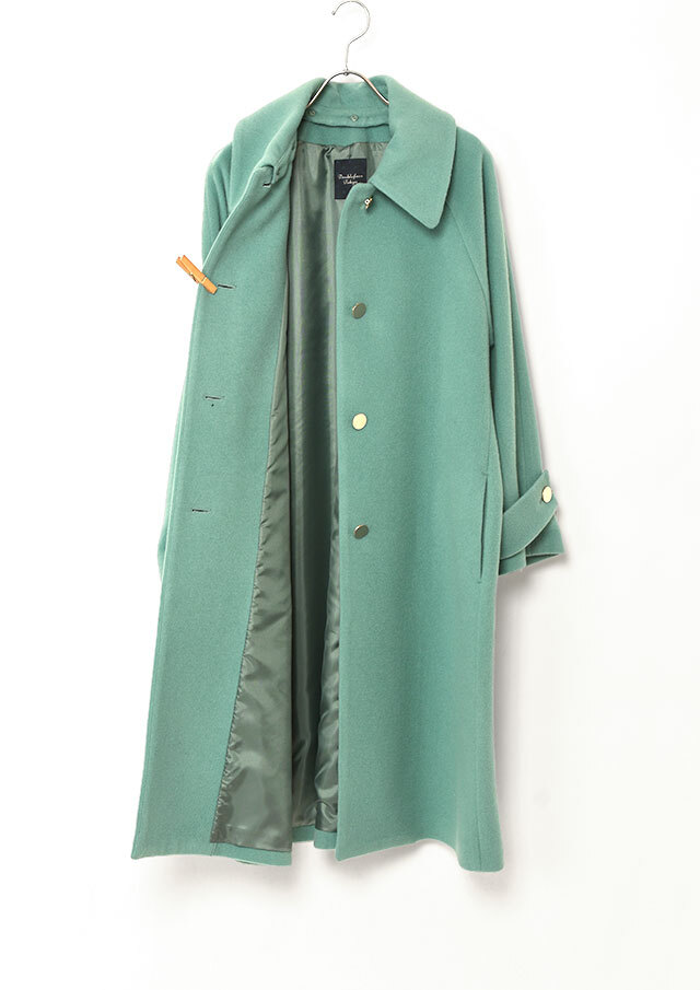 STILL BY HAND 日本製 ウールモッサ チェスターコート グリーン ウールモッサ2WAYロングコート