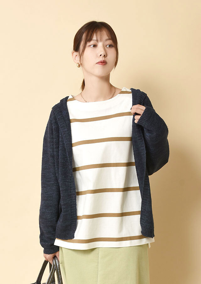 ◆和紙ブレンドホールガーメントフーディーカーディガン【H38785】【27】