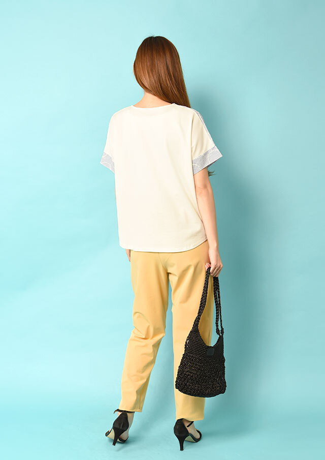 LA5013 ジャストカヴァリ 総柄 ストレッチパンツ グリーン 38 Just cavalli (ジャスト カヴァリ) 総柄 ラインテープ