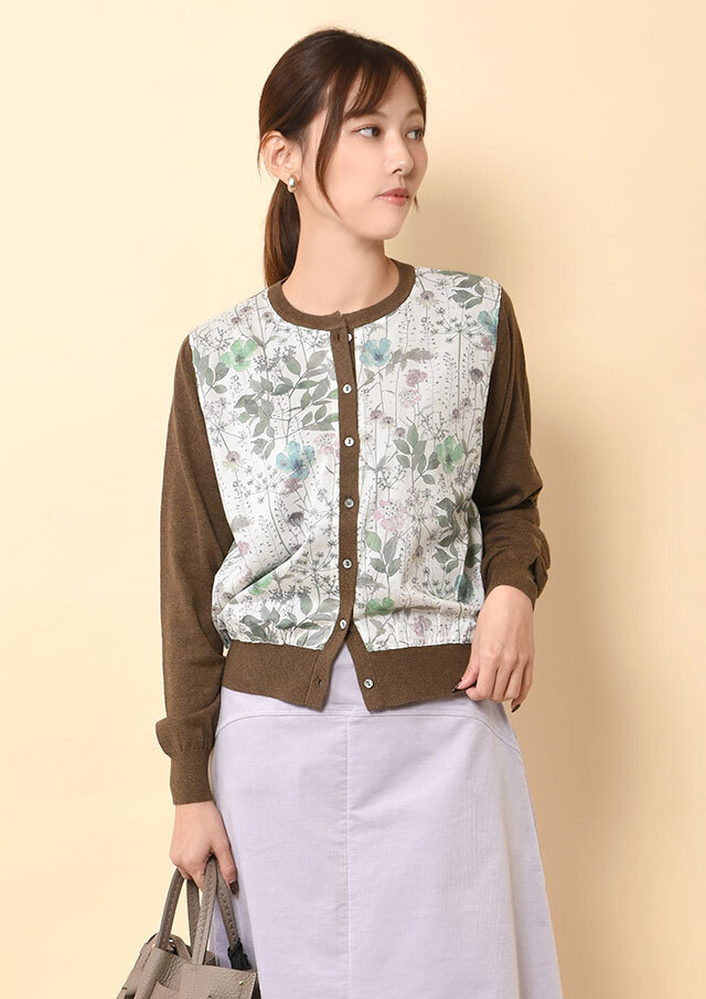 美品　大きいサイズ44 レオナール　カシミヤカーディガン　花柄　ビーズ　長袖　茶 楽天市場】花柄カーディガン カーディガン レディース トップス 送料