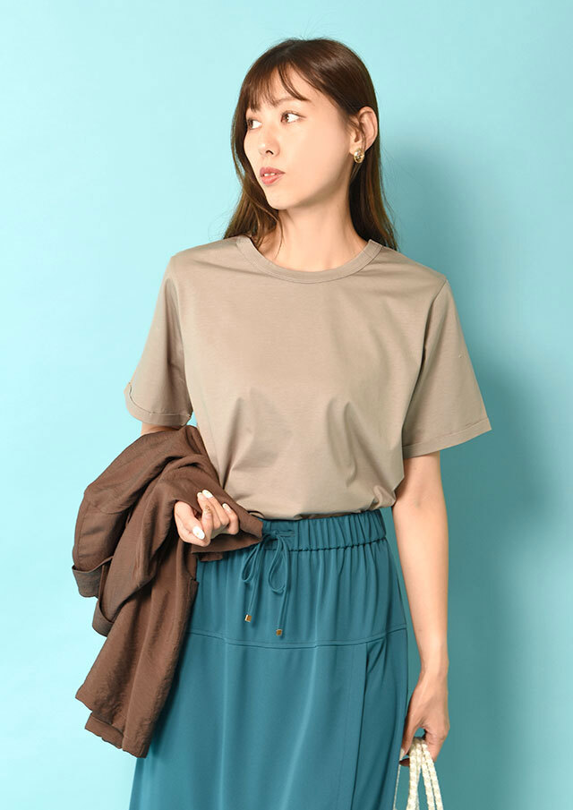 ◆シルケットコットンクルーネックTシャツ【H4795503】【26】