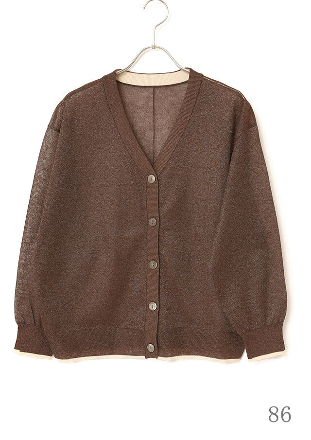 【新品】プラージュ　whisper rib sheer カーディガン(ブラウン) 専用 plage 《追加》whisper rib sheer カーディガン