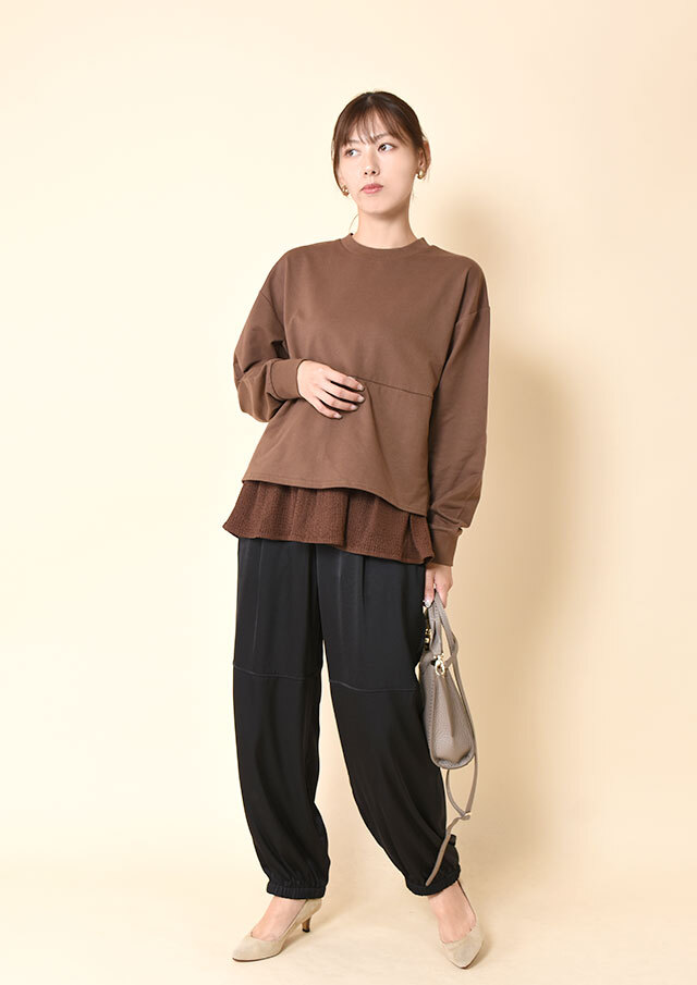 【MIESROHE】リブ編立裏毛プルオーバー MIESROHE（ミースロエ）の「リブ編立裏毛プルオーバー（Tシャツ