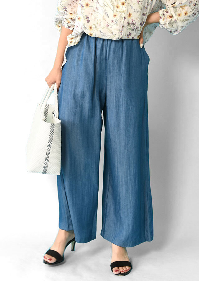 テンセルデニムイージーワイドパンツ