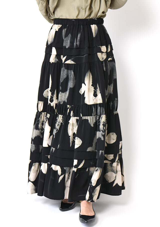 ◇◆ぼかしプリントティアードマキシスカート【H603862】【26】