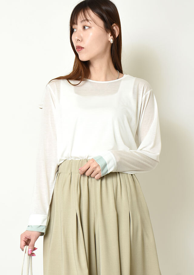 ◆シアーバイカラーカットソー【H603904】【26】