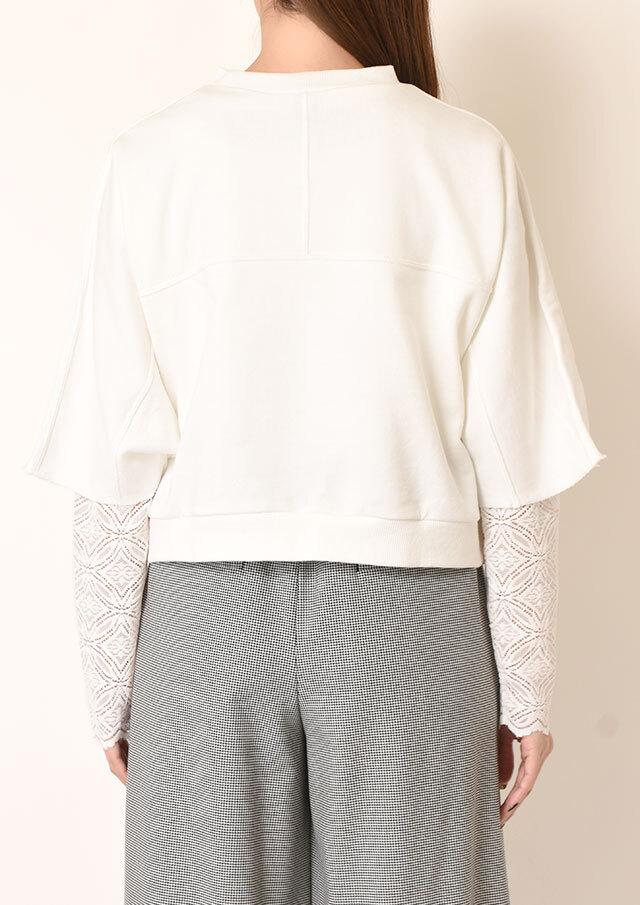 フロントドットジャガードミニ裏毛プルオーバーカットソー