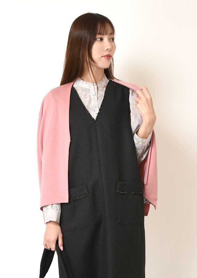 ツイードフリンジ2WAYジャンパースカート