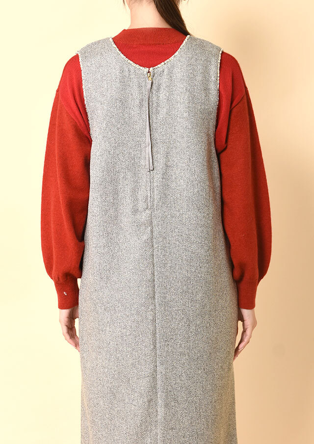 ツイードフリンジ2WAYジャンパースカート