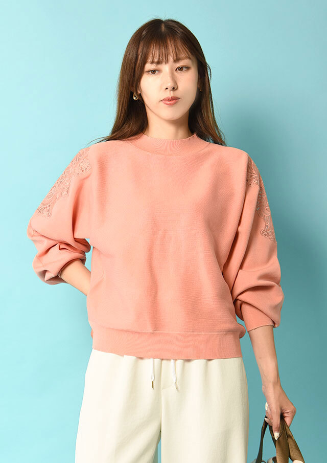 ◇◆オーガンジー刺繍プルオーバーニット【H625002】【80】