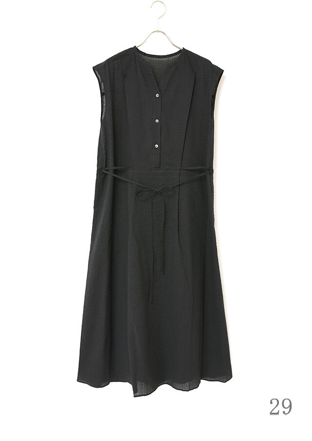 無地ウエスト切替フレアワンピース