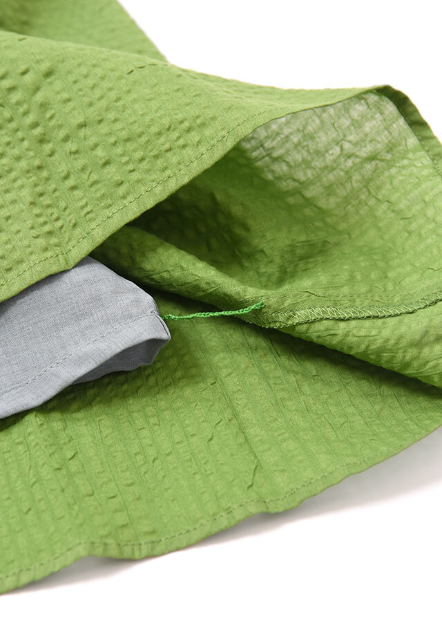 PUERTOプエルト　ワンピース 無地ウエスト切替フレアワンピース