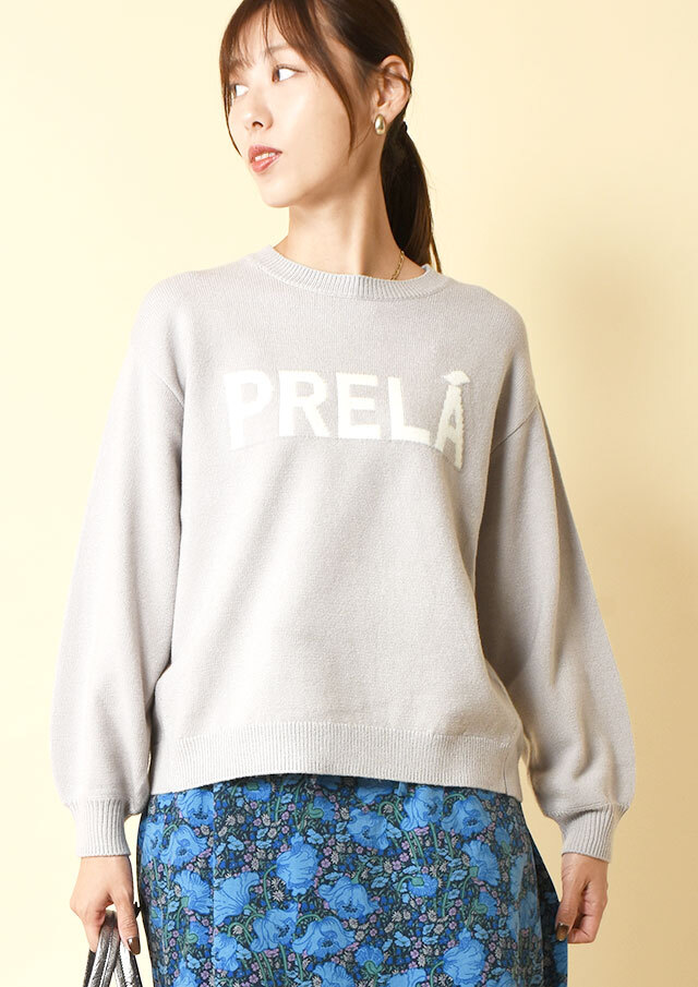 ◆天竺インターシャロゴプルオーバーニット【H733876】【26】