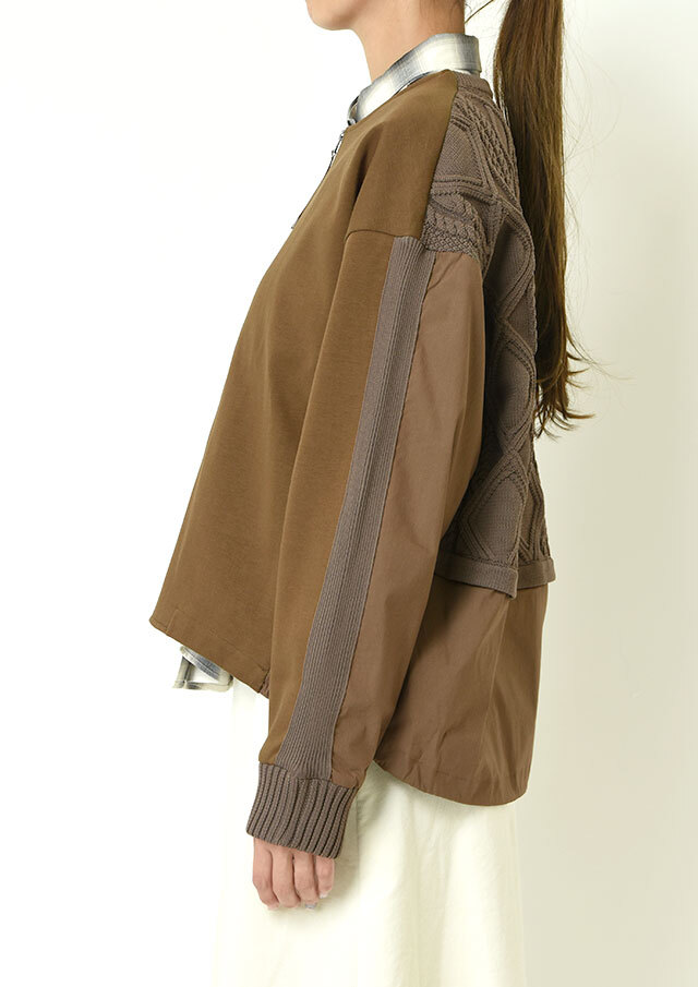 ダンボールニットドッキングジップブルゾン