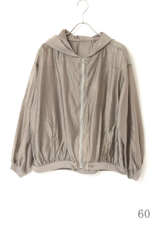 シアーサテンジップパーカー