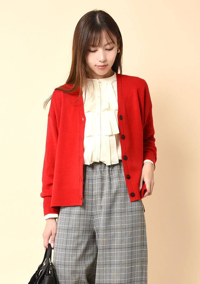 ◇◆ウールブレンドVネックカーディガン【H743866】【26】