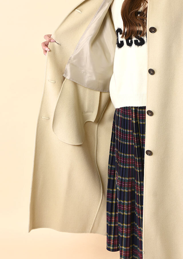 美品✨ Diolem チエキアンラム デミバフミンク ロングコート ベージュ TICCA(ティッカ)｜プレミアムテントコート/ベージュ の通販｜ELLESHOP