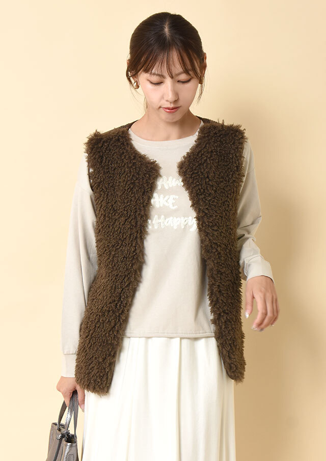 フロントボアニットベスト