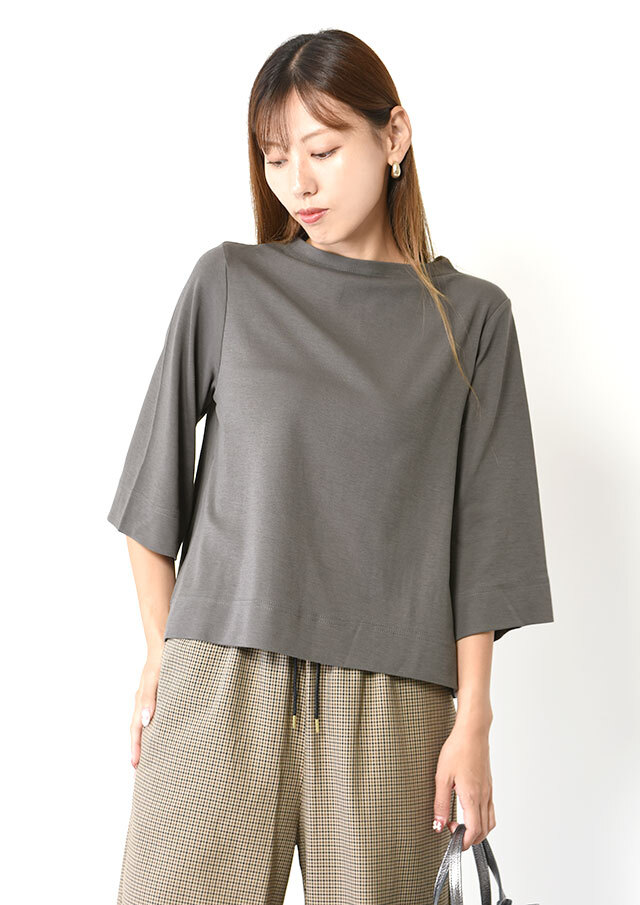 ◆コットンストレッチボトルネックプルオーバーカットソー【H81413】【26】