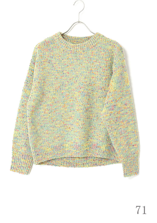 新品未使用タグ付き　ミックスヤーンクルーネックニットプルオーバー カラーMIXノットヤーンクルーネックプルオーバーニット