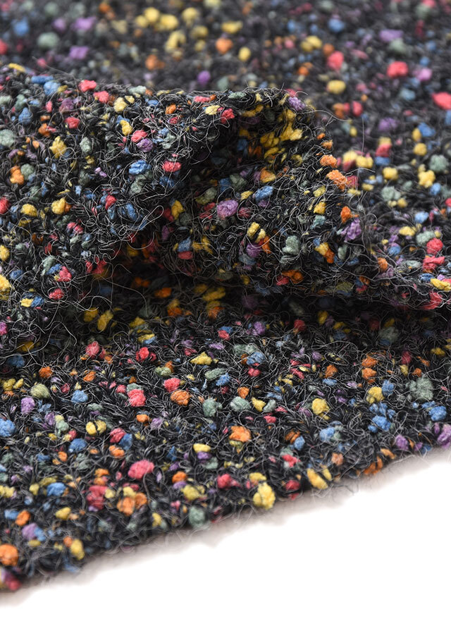 カラーMIXノットヤーンクルーネックプルオーバーニット