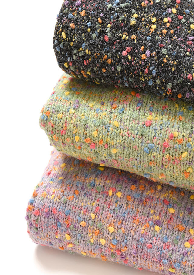 カラーMIXノットヤーンクルーネックプルオーバーニット