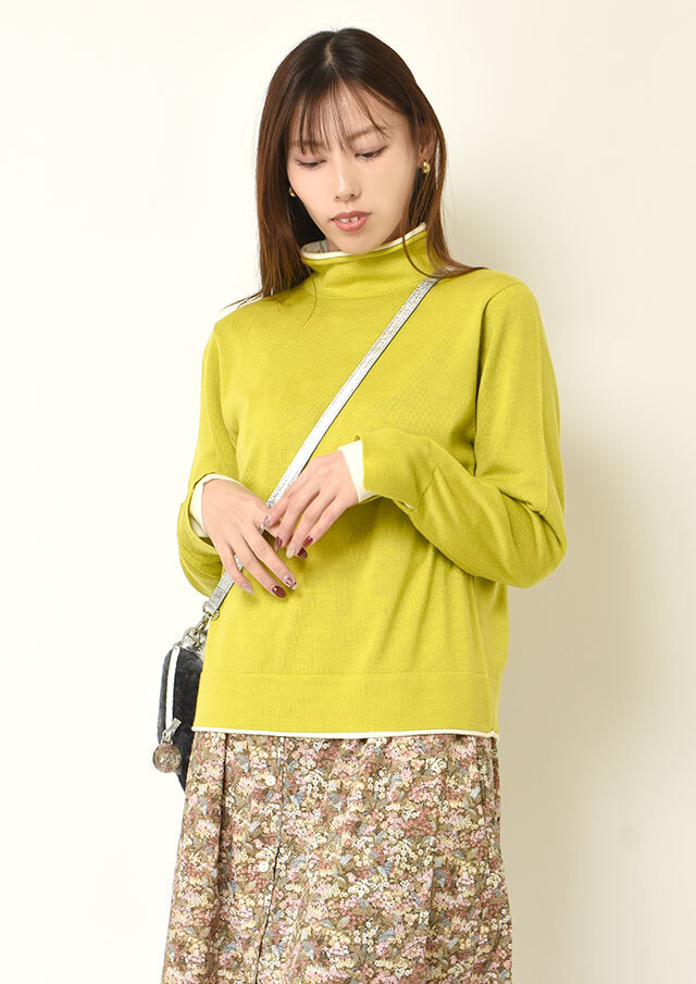 ◇◆ウォッシャブルウールレイヤード風ハイネックニット【H81456】【26】