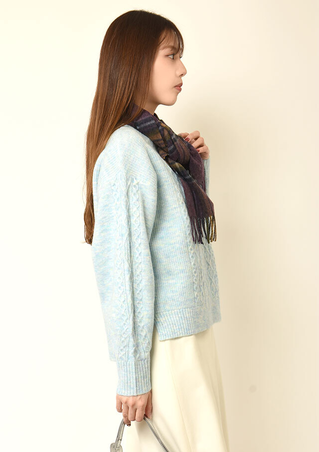 morimon　HYKE ケーブル編み ニットネックウォーマ morimon HYKE ケーブル編み ニットネックウォーマ ハイク HYKE CABLE