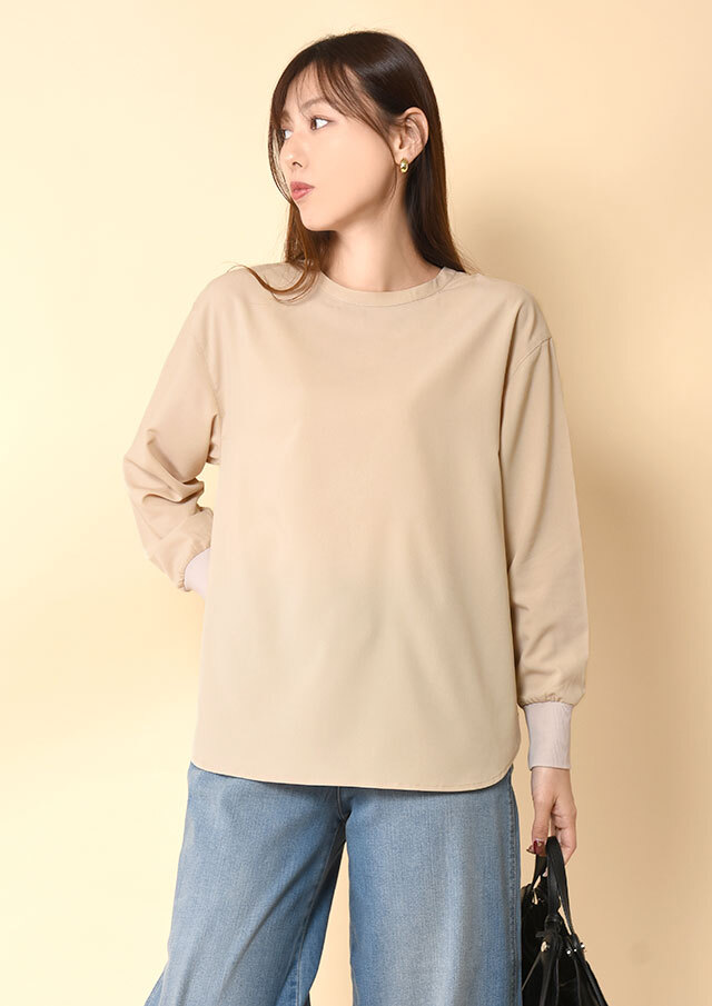 ◆テトロンリブ袖プルオーバーブラウス【H81460】【26】