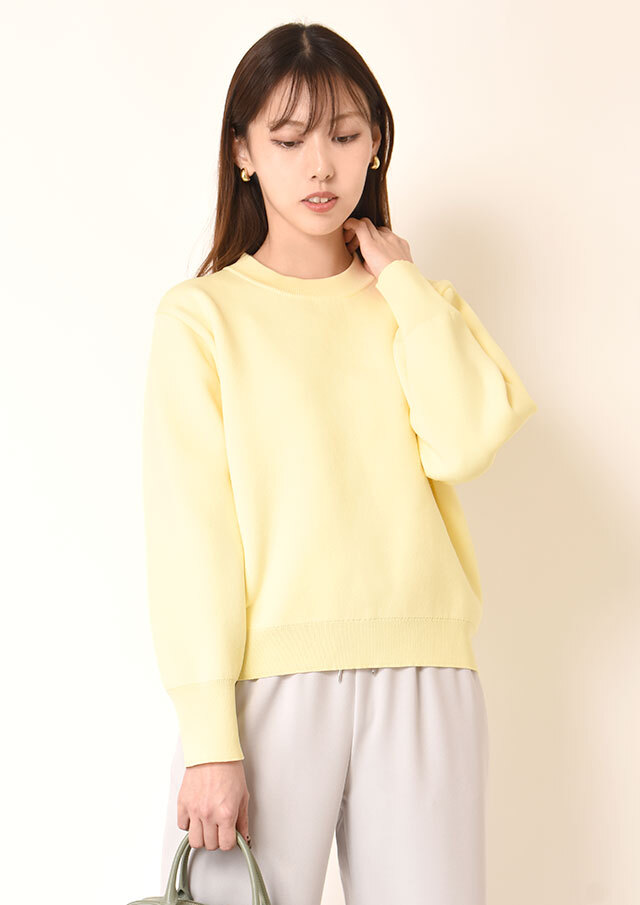 ◆ダブルフェイス裏起毛クルーネックプルオーバーニット【H81508】【26】