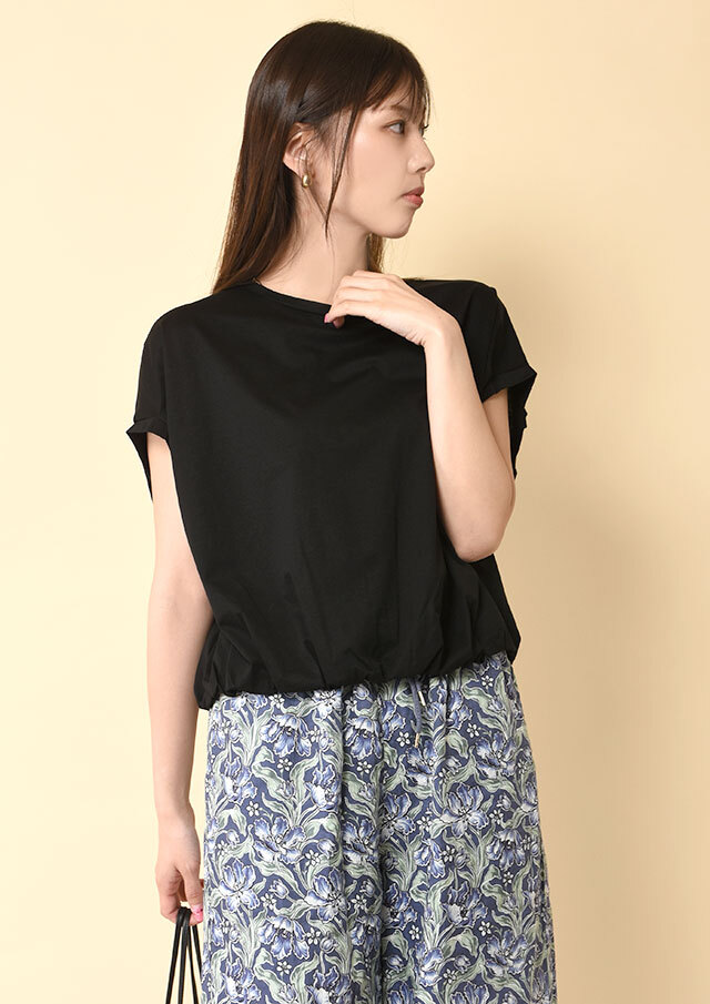 ◆コットン天竺裾ギャザーワイドプルオーバーカットソー【H81515】【26】