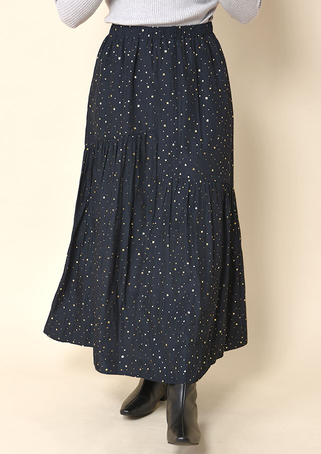 ◇◆エトワールプリント切替ギャザーマキシスカート【H8544538】【26】