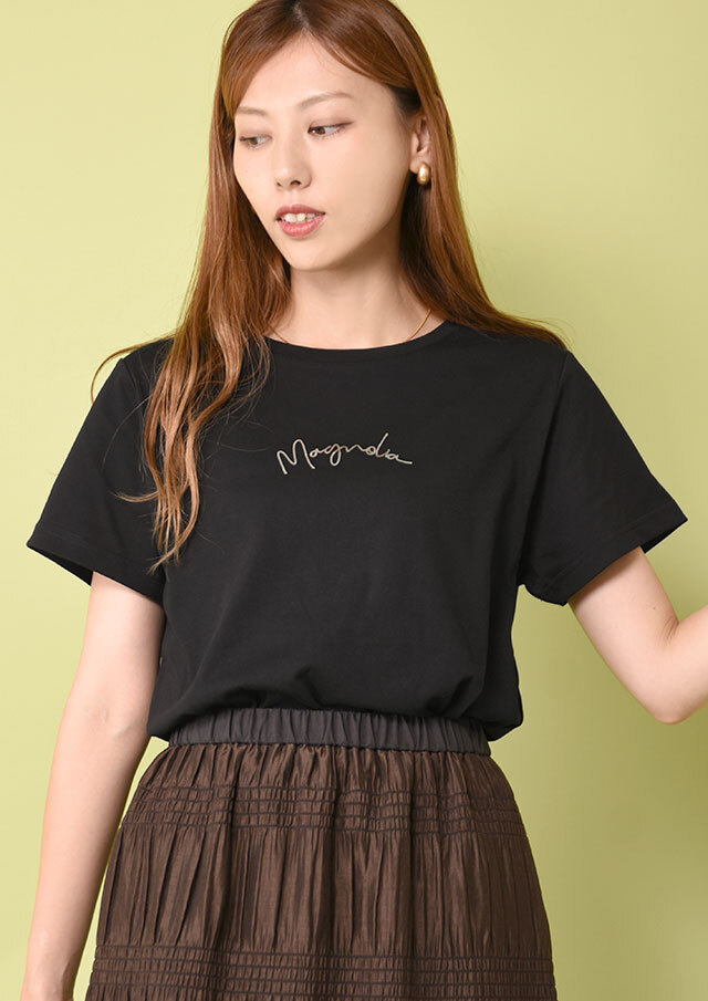 テトロンコットン天竺箔ロゴTシャツ