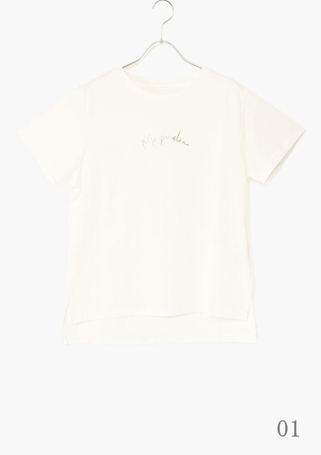 ★STONE ★コットン 半袖 Tシャツ テトロンコットン天竺箔ロゴTシャツ