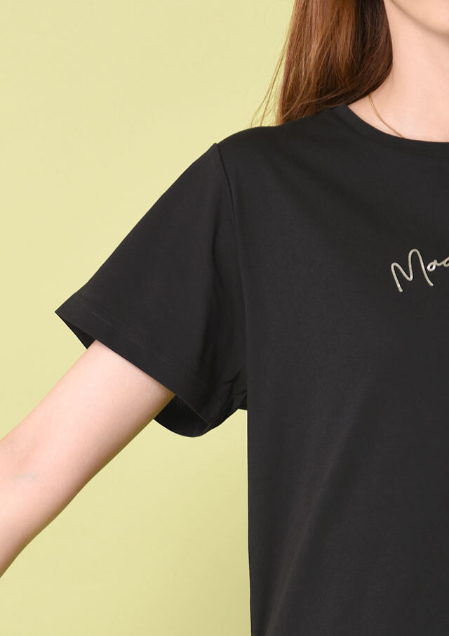 テトロンコットン天竺箔ロゴTシャツ