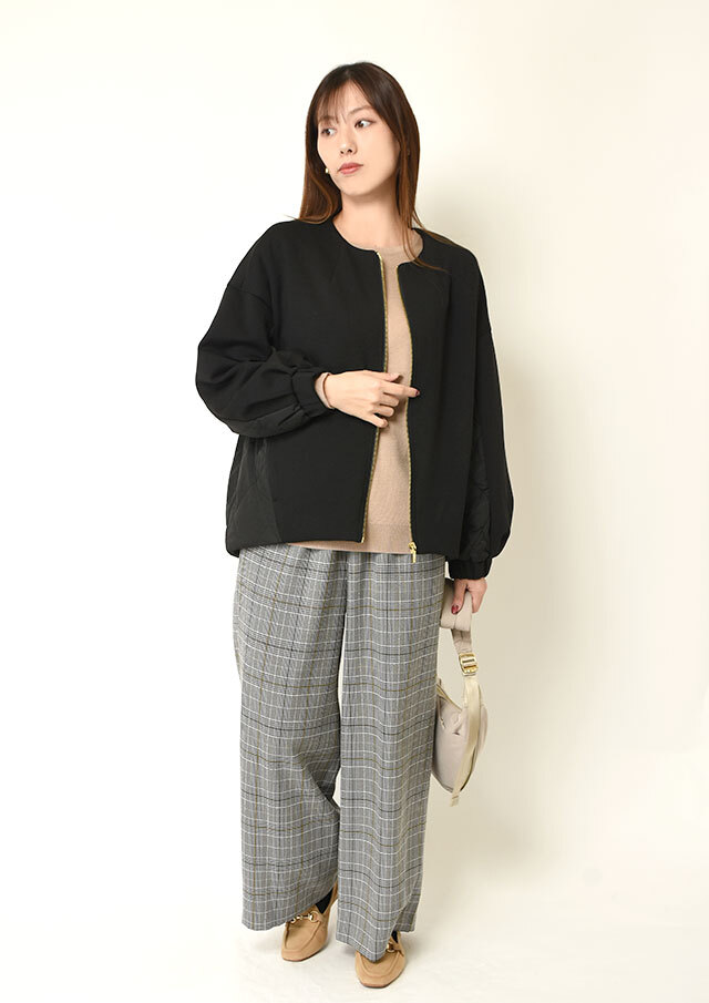 ダンボール×キルティングノーカラージャケット