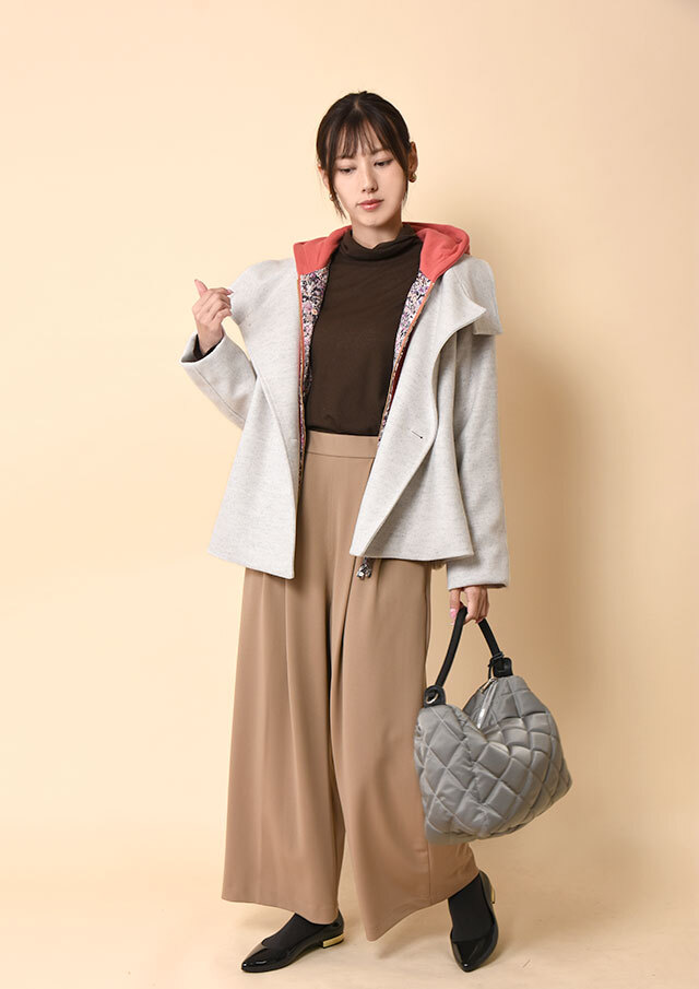 ジュンジュン　ふんわり軽くてあったかい」洗えるショート丈コート ふんわり軽くてあったかい」洗えるショート丈コート（中綿入り