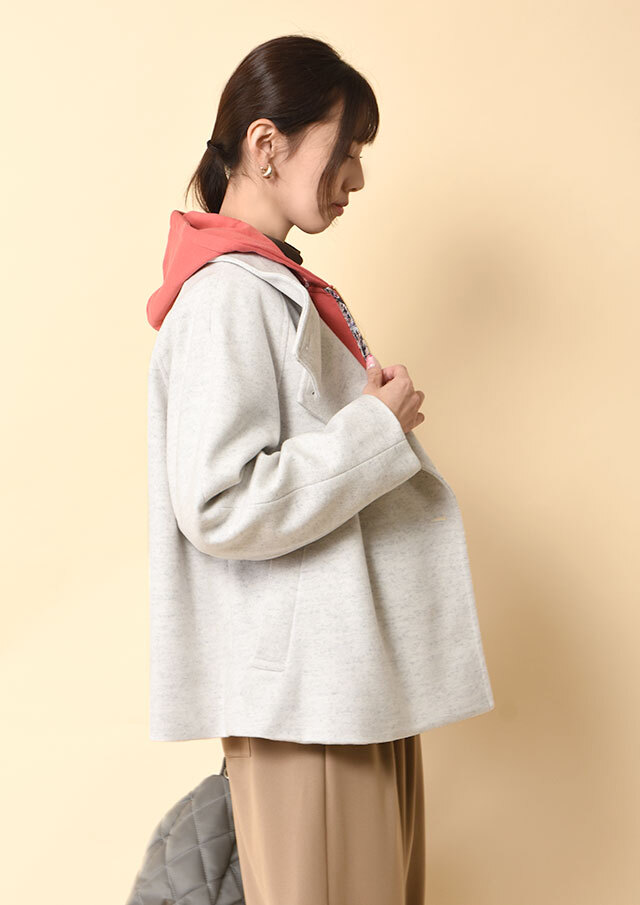 ジュンジュン　ふんわり軽くてあったかい」洗えるショート丈コート ふんわり軽くてあったかい」洗えるショート丈コート（中綿入り