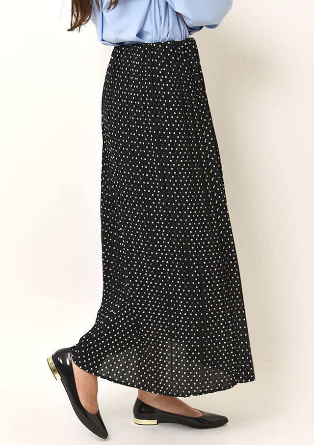 プリーツプリーズ［スカート］ドット　パンチング　ブラック　サイズ1　ひざ丈 プリーツプリーズ［スカート］ドット パンチング ブラック