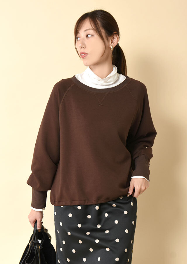 ダンボール裏起毛プルオーバーカットソー