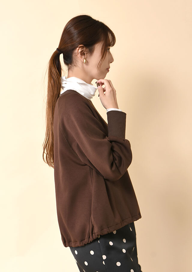 ダンボール裏起毛プルオーバーカットソー